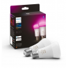Philips Hue White and color ambiance LED bulb E27 6,5W 2-set